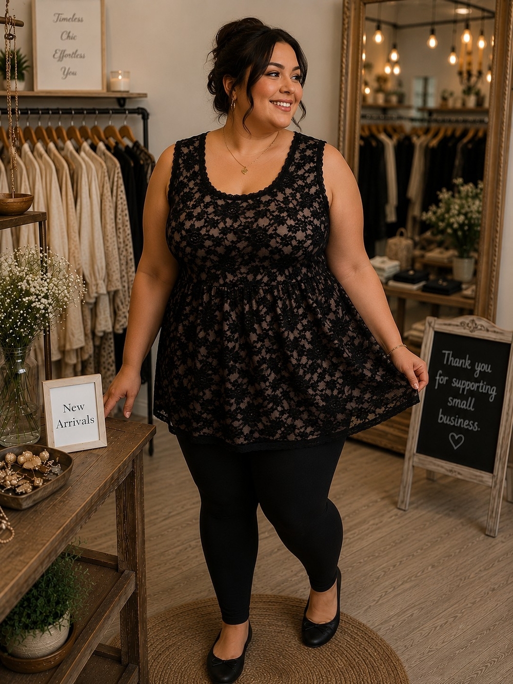 torrid Black Lace Overlay Tank Top